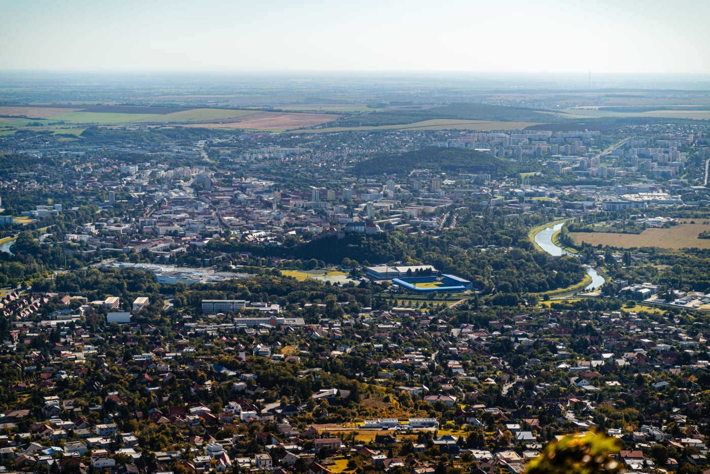 Nitra a rieka z výšky